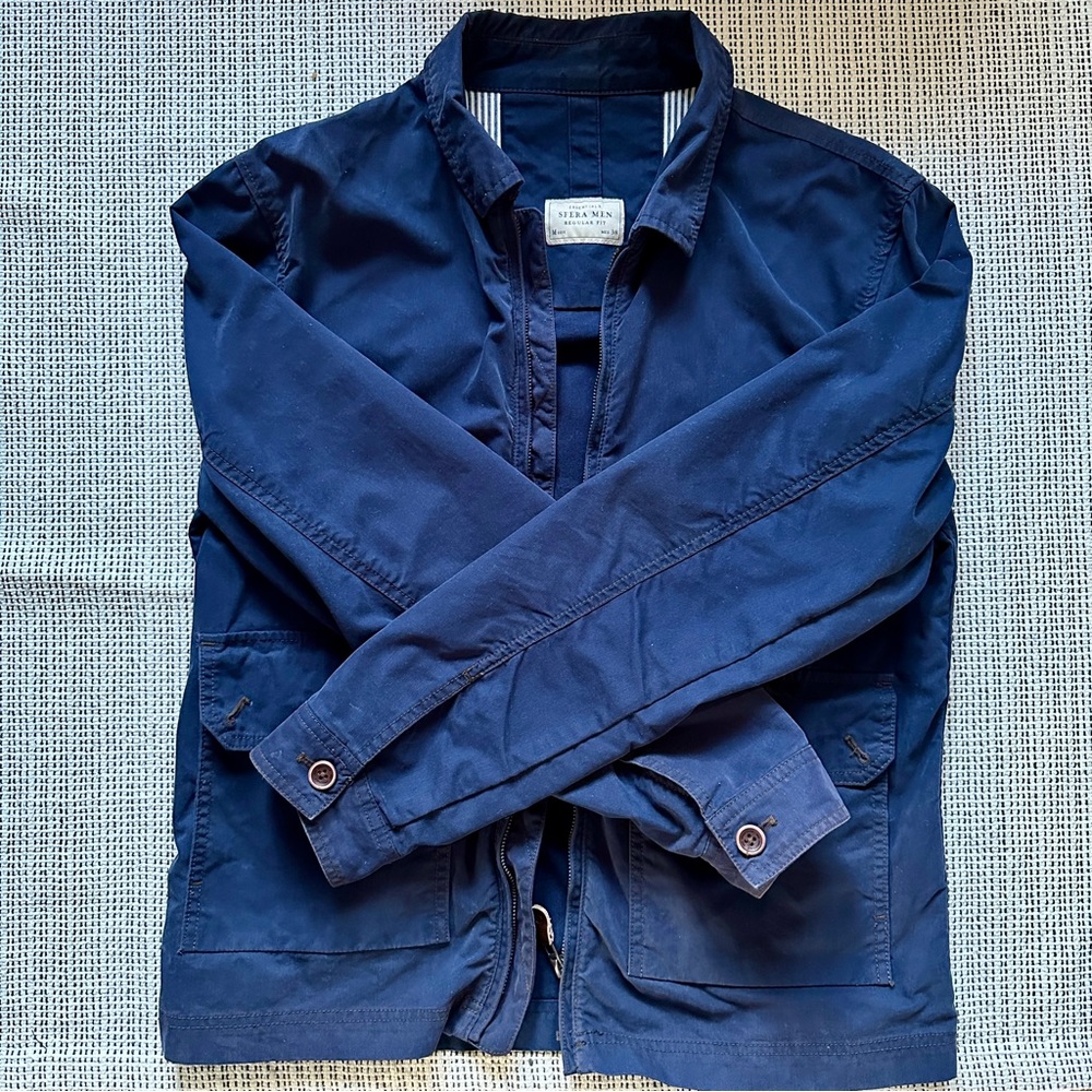 Sfera Men Navy Blue Lightweight Jacket Medium Regular Fit Purchased in Spain